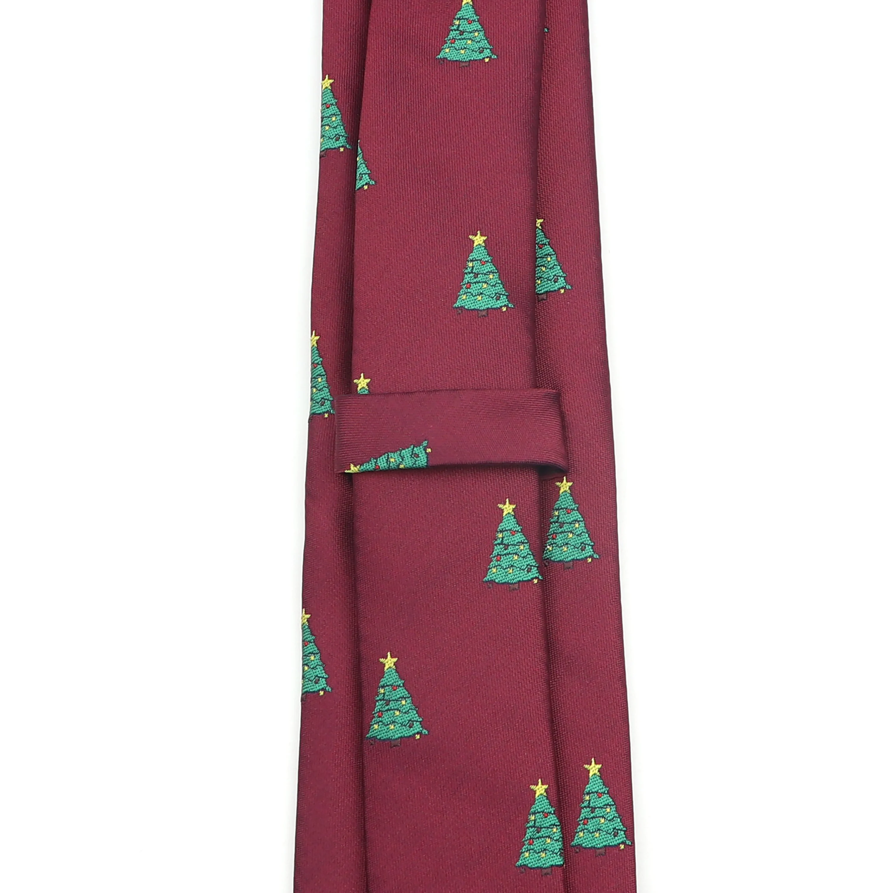 Red Blue Printed Christmas Tie 7cm Novelty Xmas Tree Elk Pattern Ties Santa Claus Snowflake Slim Necktie For Festival Theme Gift