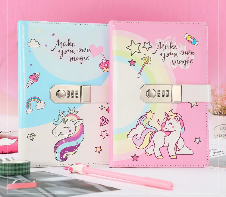 Unicorn Notebook Diary With Password Lock