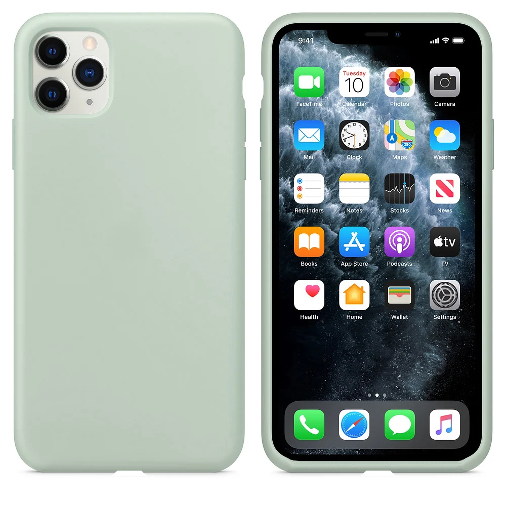 Для iPhone 11 Pro Чехол на iPhone11 11 Pro Max XR X XS Max 7 8 6 6S Plus чехол жидкий силиконовый противоударный чехол для телефона - Цвет: Beryl