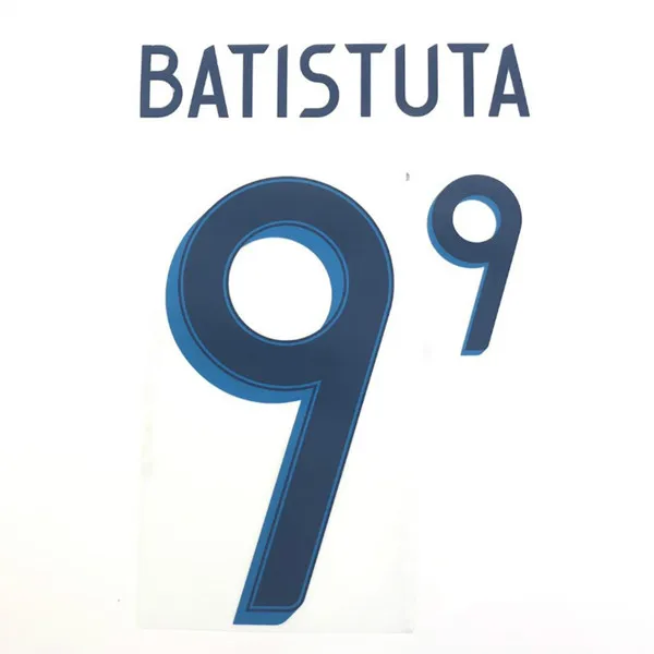 /20 Аргентина Месси BATISTUTA Dybala MASCHERANO DI MARIA AGUERO печать nameset футбольный номер штамповка патч значок - Цвет: BATISTUTA