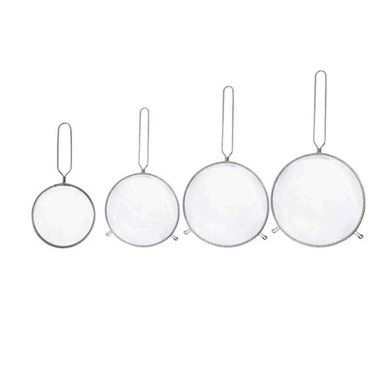 6/8/10/12 Inch Optional Kitchen Stainless Steel Flour Tea Strainer Mesh Colander Sieve Filter Sifter Strainer Mesh Sieve