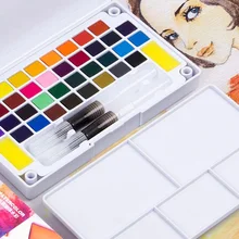 12/18/24/36 couleurs Portable voyage solide Pigment aquarelle peintures ensemble avec stylo pinceau de couleur de l'eau pour peinture fournitures d'art