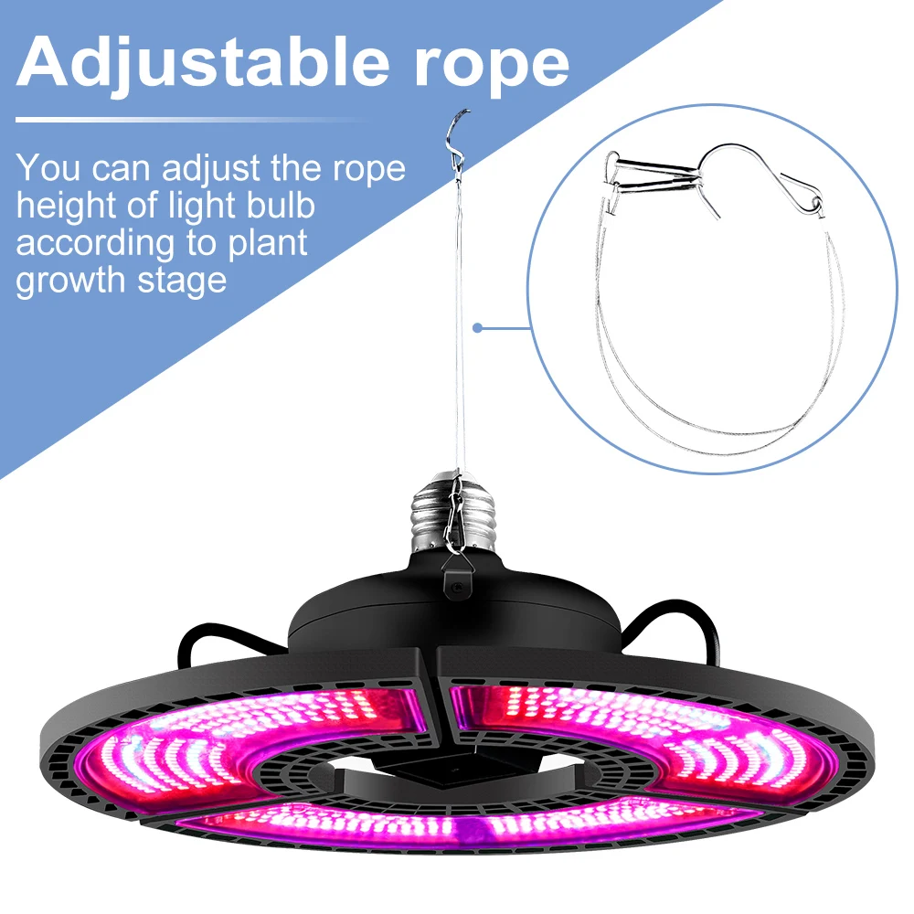 US $24.87 Full Spectrum E27 LED Grow Light 100W 200W 300W 400W Deformable Lamp LED Phyto Lamp LED E26 Indoor Plant Growing Lights 2835smd