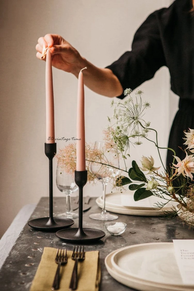 Velas cone coloridas para decoração de casamento,