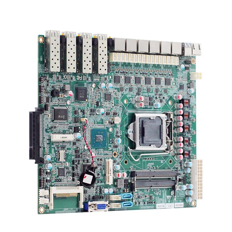 Мини ПК материнская плата поддержка 6th/7th i3-i5-i7/Pentium/Celeron cpu H110/H170 чипсет 2* DDR4 ram слот RJ45 6* LAN 4* POE 4* USB