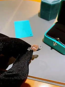 

TSONA04 women Crystal White pink love Ring Luxury 925 Silver Engagement heart Ring For Women Ladies Lover Party Wedding