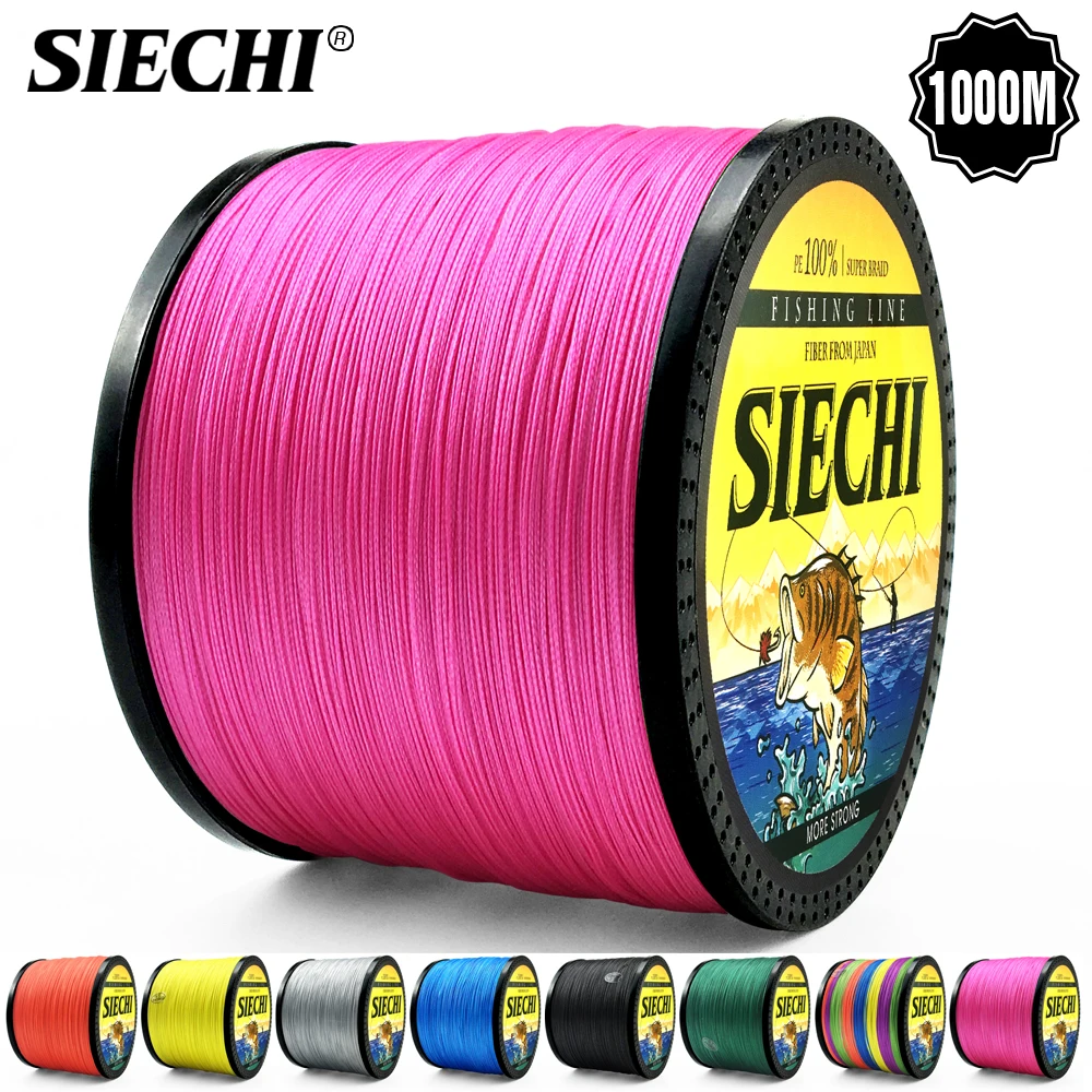 SIECHI 1000 м 20LB-88LB PE мультифиламентная 8 нитей плетеная леска для океанской рыбалки, супер прочная цветная плетеная леска для ловли карпа