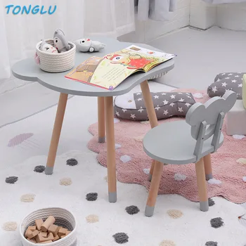 

kids furniture simple children's solid wood table and chair set writing games learning tables and chairs desk dining table set