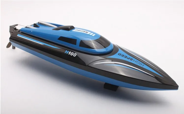 High speed RC boat H100 2,4 GHz 4 channel 30 km/h racing remote Control boat with LCD screen blue TOYS Outdoor toys