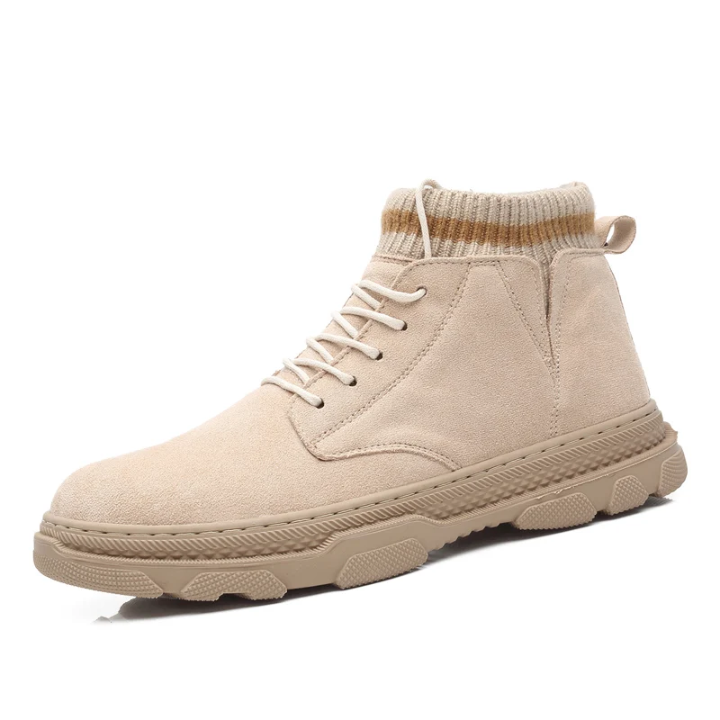 Мужские зимние ботинки из натуральной кожи с высоким берцем |