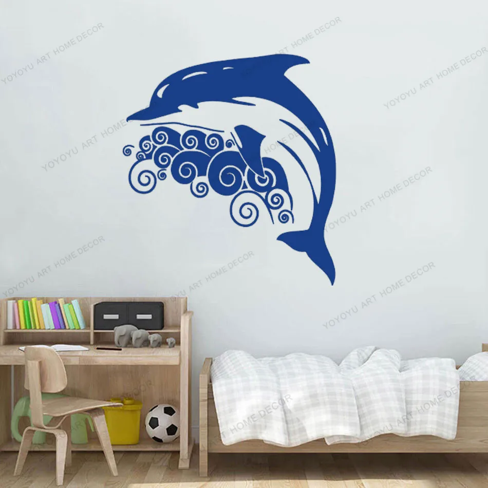 

Sea Ocean Anima Dolphin Wall Decal Vinyl Sticker Decor Home Kids Children Living Room Interior Dorm Design Art Mural CX494