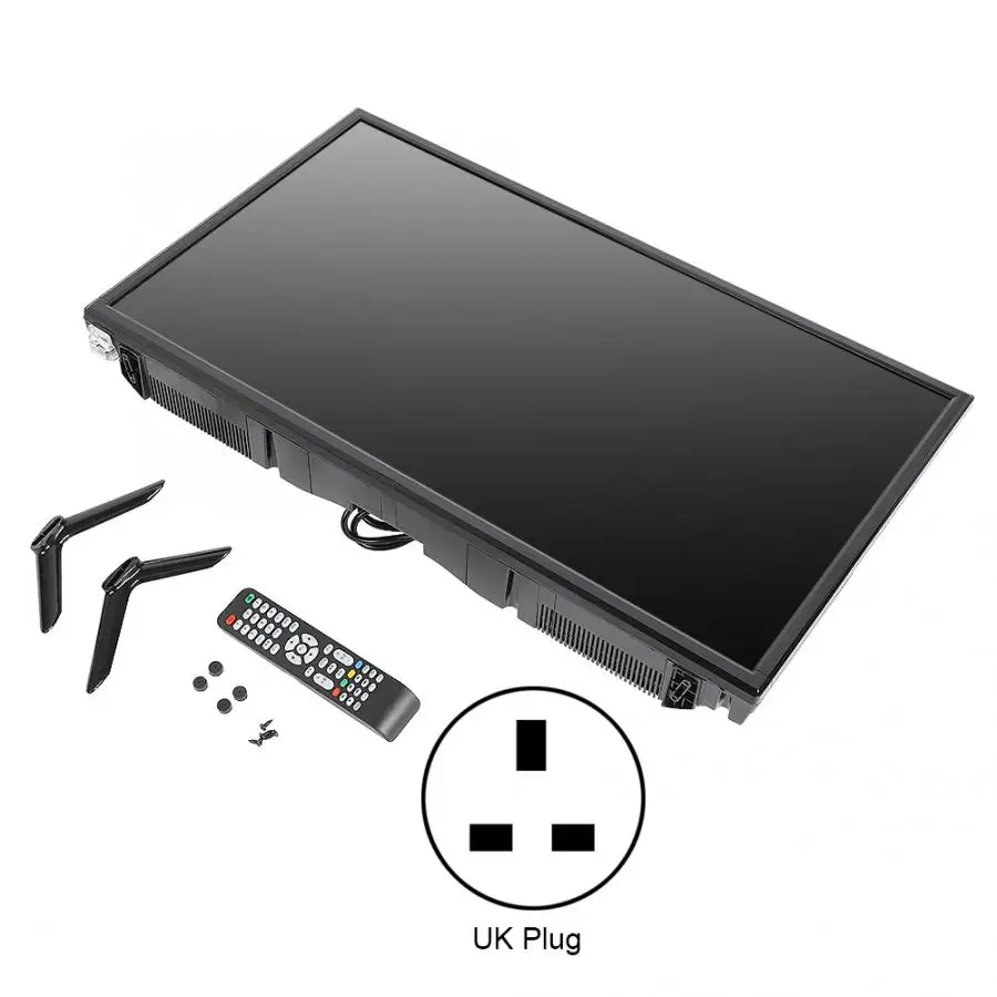 UK Plug 32-дюймовый HD ЖК-дисплей ТВ 1366*768 искусственного интеллекта голос ТВ HDR в режиме реального времени преобразования Поддержка USB HDMI радиочастотной антеной, Вход 110-240V - Цвет корпуса: UK Plug