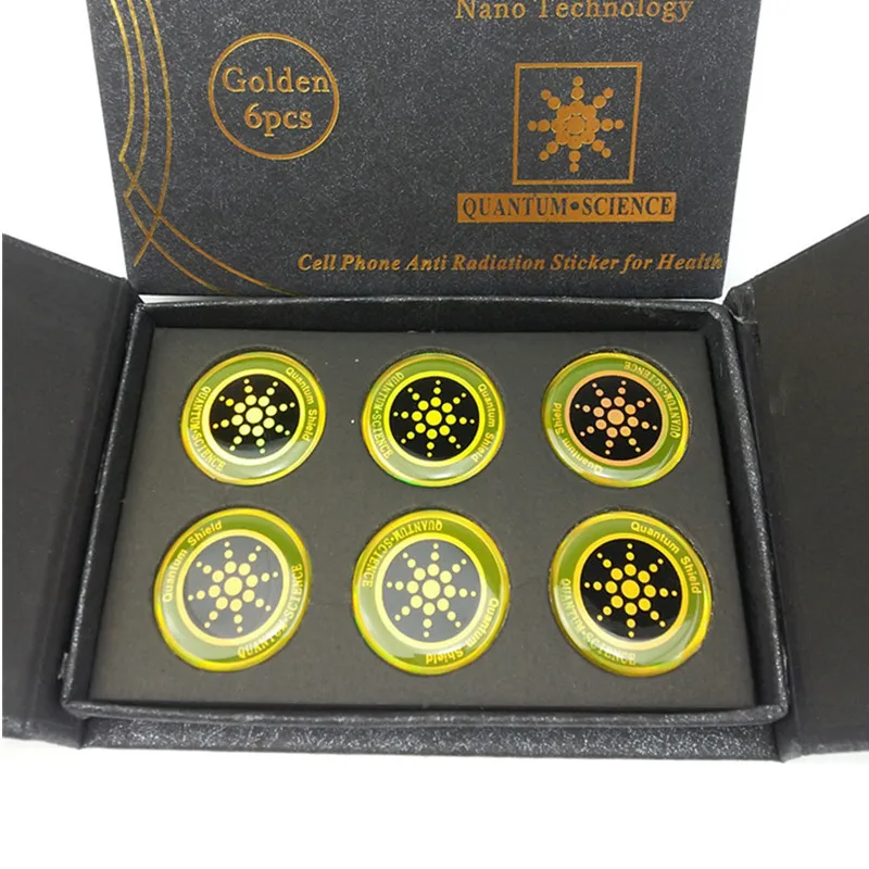 Round Scalar Shield Energy Sticker with Negative Ions Anti Radiation Phone Golden and Silver 6pcs/lot | Мобильные телефоны и