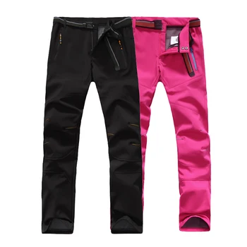 

FLAGAGa Women Men's Softshell Pants Hiking Outdoor Sport Windproof Warm Pant Trekking Camping Climbing Male Thick Trouser VA744