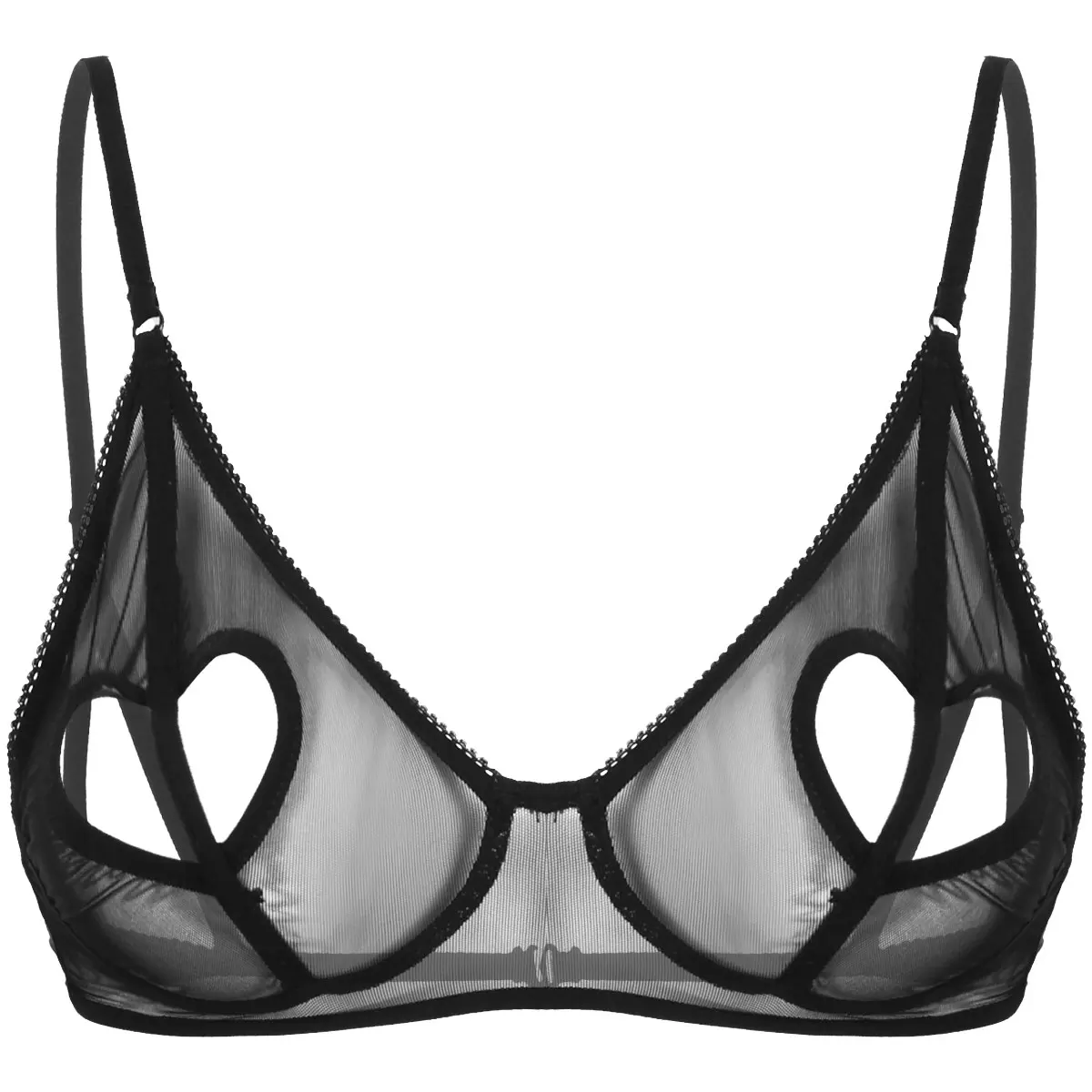 Для женщин прозрачные сетчатые Bralette сексуальное женское белье в форме сердца