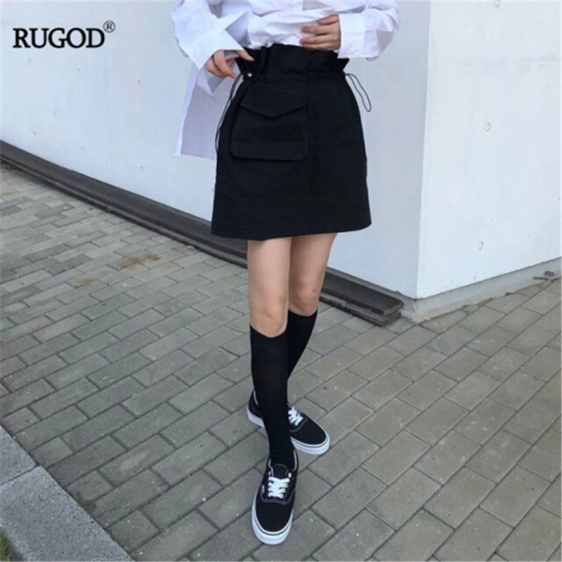 RUGOD новые осенние женские цельные костюмы нижняя юбка или свободная боковая скользящая Футболка дизайнерская стильная женская юбка или рубашка
