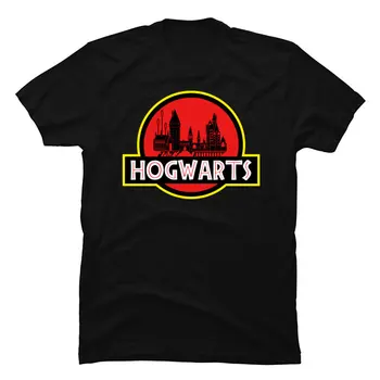 

Jurassic Park Hogwarts T-Shirt School of Witches Casual Letter Text Printed Tee Shirt Men High Quality Sweatshirt