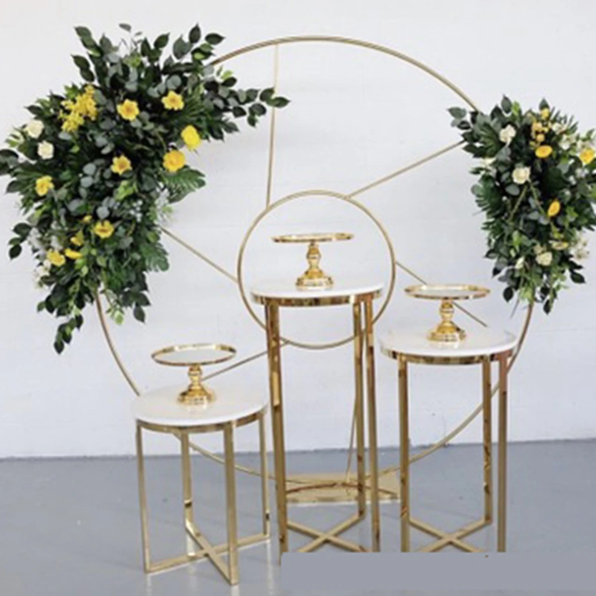 

Custom Arch Designs Acrylic top Baby Shower plinth stand backdrop Supply For Stage Decoration AB1232
