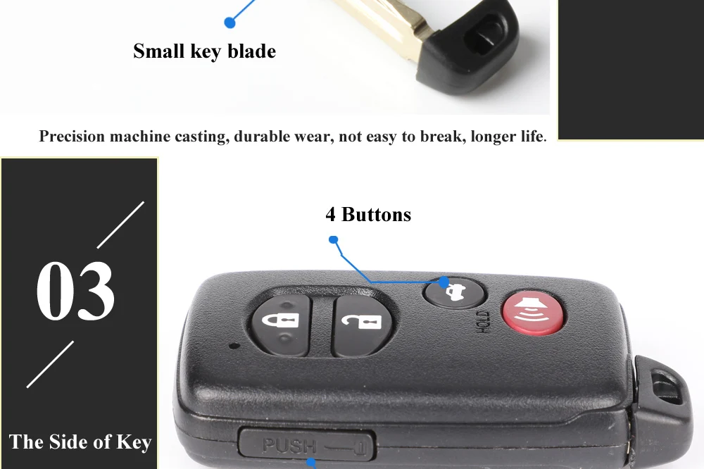 Keyforkess 10 pezzi di ricambio 2/3/4 pulsanti chiave Shell per Toyota Toyota Prius Land Cruiser Avalon Prado custodia per chiave a distanza per auto - Hb092b6f04b07449796adbba2f8ca70d3Z
