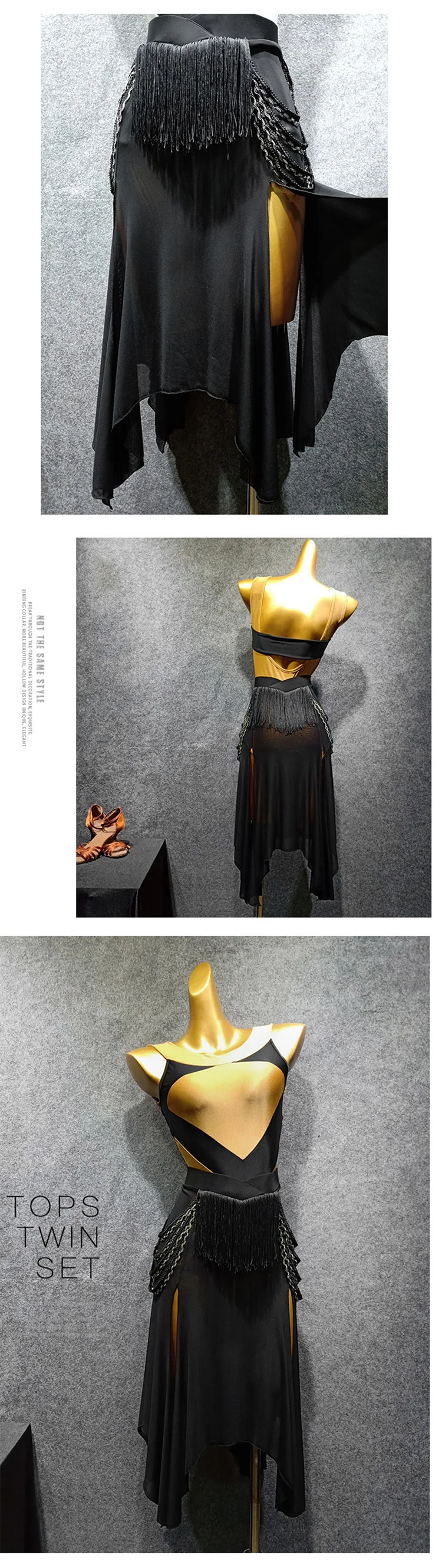 Латинская юбка для танцев женские туфли с кисточками; с бахромой танцевальный юбка для взрослых латинская одежда Сальса Самба ча конкурсное выступление одежда DN3862
