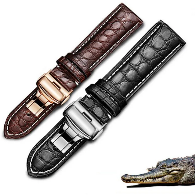 

Genuine Alligator American Crocodile Skin Watch Strap Leather Watch Band For Omega IWC DW Longines 12mm 14mm 16mm 18mm 20mm 22mm