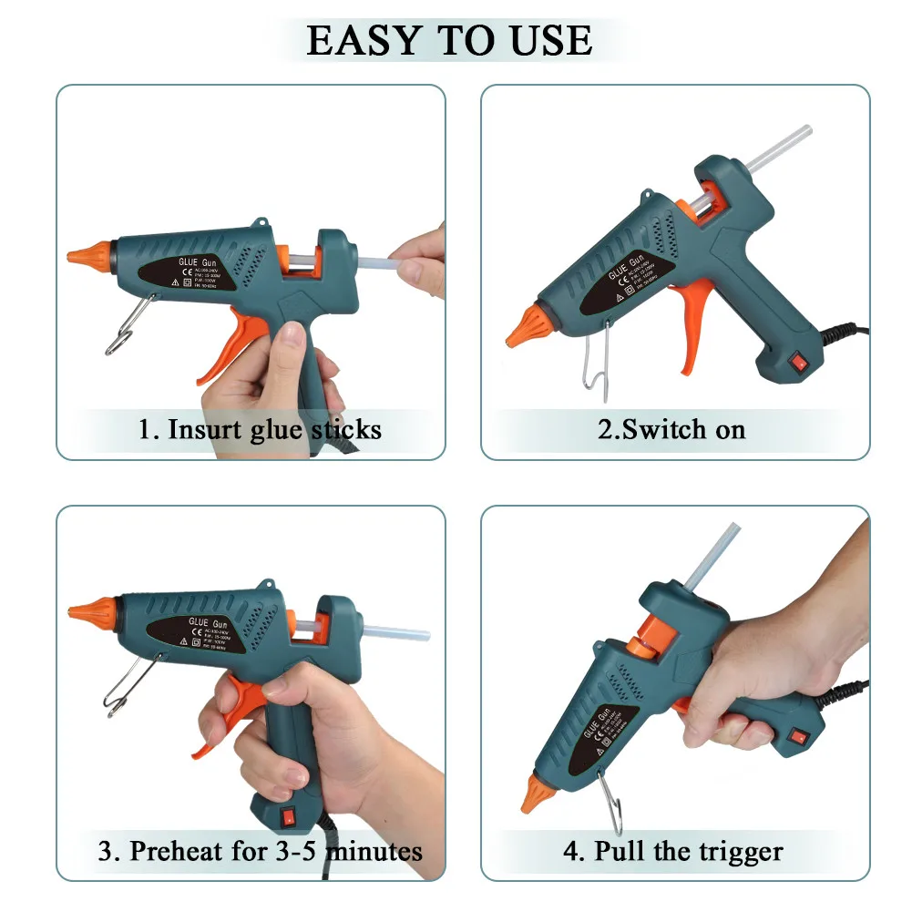 Клеевой пистолет 100 Вт термоплавкий клеевой пистолет с 10 шт. Премиум клеевой пистолет палочки для DIY Высокое качество