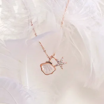 

Starfish Shell Silver-plated Necklace Female Non-mainstream Design INS Simple Apathy Trend Choker Light Luxury
