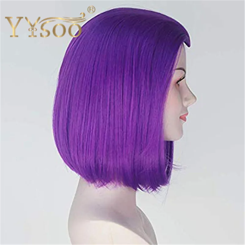 YYsoo, подростковые Титаны, Ворон, косплей, парики для женщин, унисекс, короткий, прямой, фиолетовый, парик Лолиты, панк, Прайд, косплей, костюм, парик на Хэллоуин