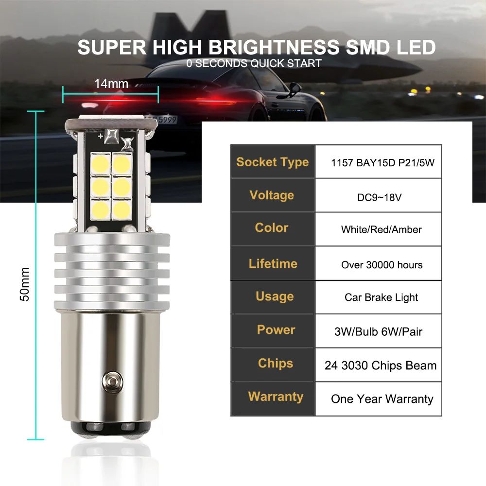 ANMINGPU 2x сигнальные лампы 1157 светодиодный лампы P21/5 Вт R5W 3030SMD P21W светодиодный BA15S 1156 BAU15S PY21W сигнала поворота Стоп-сигнал Автомобильные светодиодные лампы для фар