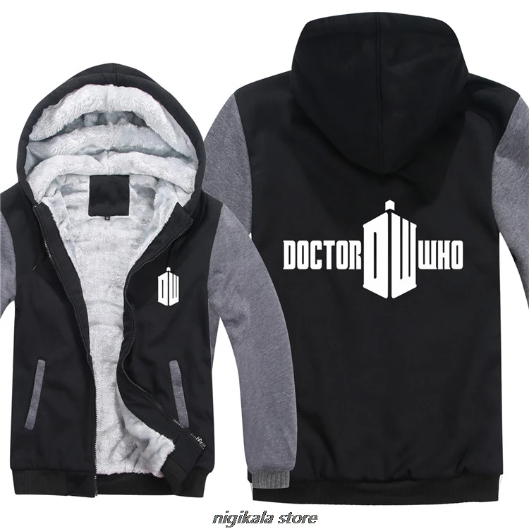 Теплые зимние толстовки с капюшоном «Доктор Кто» из толстого флиса Trust Me I am the Doctor, толстовка, пальто с теплой подкладкой, Мужская толстовка, куртка - Цвет: As picture