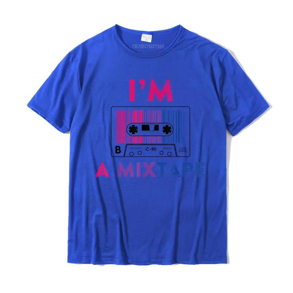 Casual T Shirt Graphic O Neck Fashionable Short Sleeve 100% Cotton Men T-Shirt Comics Tee Shirts Drop Shipping I'm a Mixtape Bisexual Pride LGBT T shirt Lesbian Gay Flag T-Shirt__32117 blue