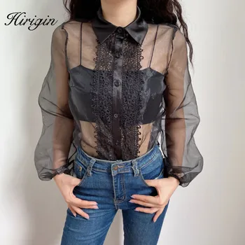 

Transparent Mesh Top Oversized T Shirt Women Plus Size Sexy Tee Shirt Femme Puff Sleeve tees Tops Women Clothes 2020