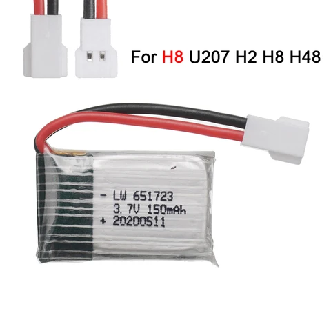 37V 150mAh 30C For H2 H8 H48 U207 Battery RC Quadcopter Spare Or 37v Battery for H20 U839 SYMA S8 Battery For toy Helicopter title=