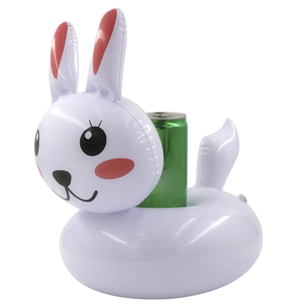 Rabbit Inflatable Cup Seat Floating Drink Cup Holder Inflatable Coaster PVC Beach Pool Cup Holder
