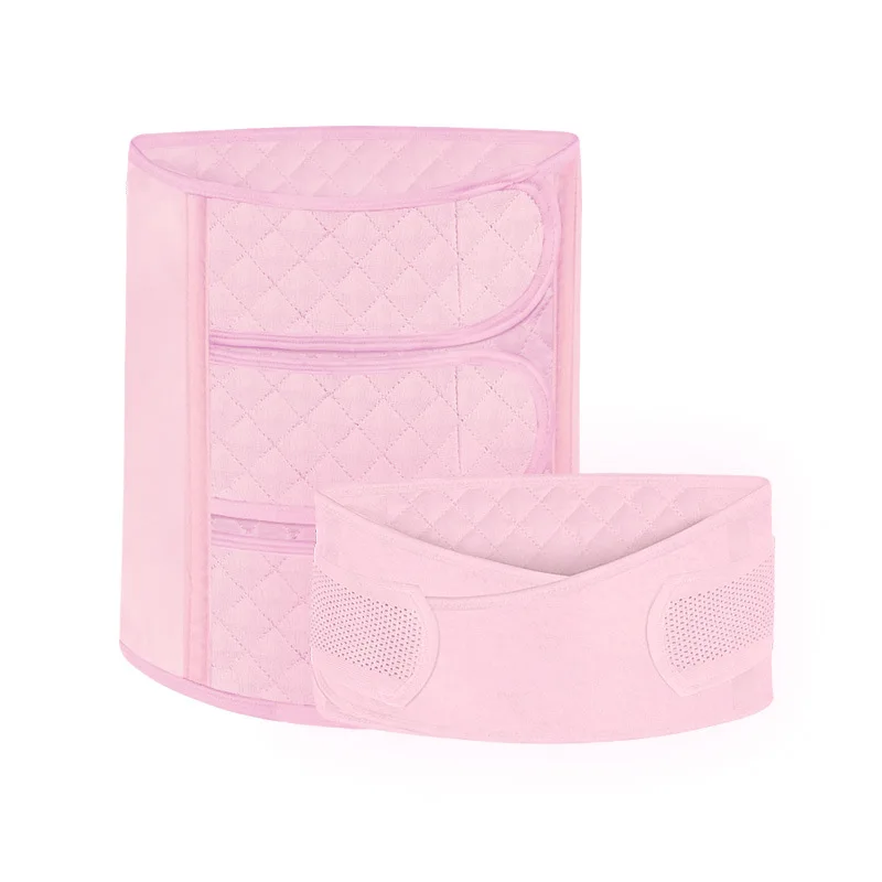 Хлопковый послеродовый пояс для живота для женщин послеродовый корсет для живота эластичные дышащие корректирующие пояса для беременных - Цвет: Pink