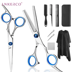 Lnkerco Hair Scissors Hairdressing Hair Cutting Professional Scissor comb Set Thinning Hair Cut Cape Salon Styling Barber Tool