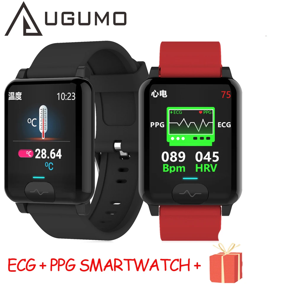 Смарт часы UGUMO E04S умные с сенсорным экраном ECG PPG фитнес трекер функцией измерения