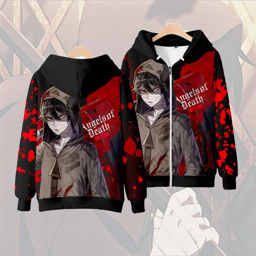 

Толстовка с капюшоном для женщин и мужчин, аниме «ангелы смерти», Зак Айзек Фостер, Свитшот в стиле Харадзюку, уличная одежда, пуловер в стиле хип-хоп, куртка с капюшоном