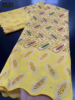 

NIAI Latest Swiss Voile Lace In Switzerland Swiss Cotton Lace African Lace Fabric Nigerian Lace Fabrics For Dress XY2949B-1