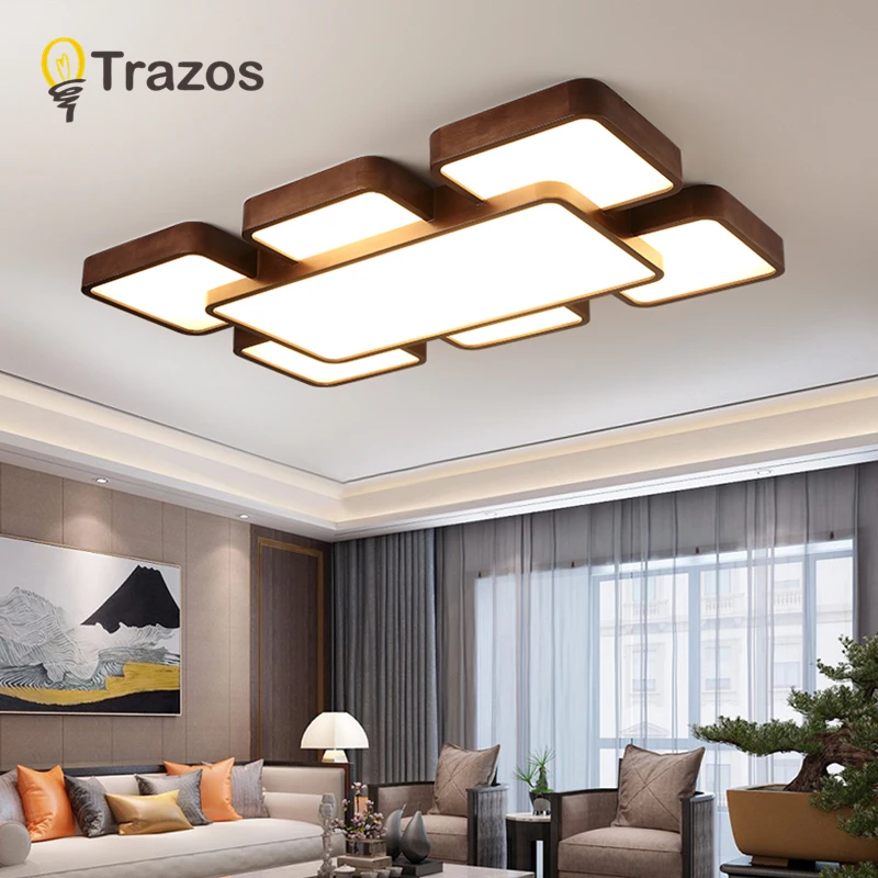 

Black walnut Modern LED Ceiling Light For Living room Bedroom Dining room Kitchen Fixtures Led Chandelier Ceiling Lamp Luminaire