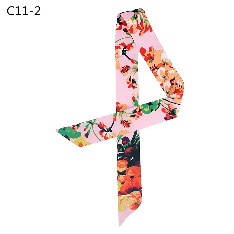 Цветочный дизайн небольшой тесемка, шарф повязка браслет модная одежда для девочек шеи сумка для шарфов ручка Галстуки
