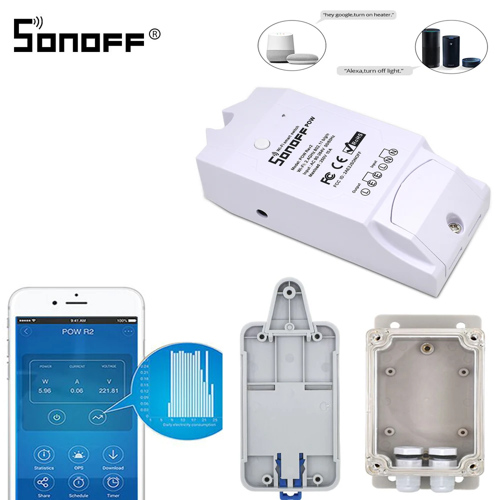 Смарт переключатель SONOFF POW R2 15 А 3500 Вт Wi Fi|Модули для умного дома| |