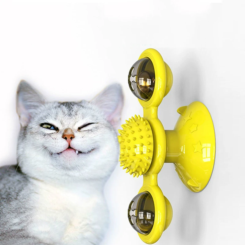 Windmill Cat Toy Funny Turntable Teasing Pet Toy Scratching Tickle Cats