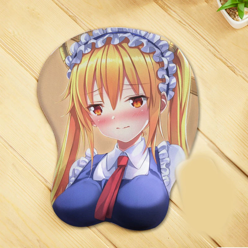 Anime Miss Kobayashi's Dragon Maid Cartoon 3D Chest Mouse Pad Wrist Rest Mat Cosplay Prop Decor for Women Men 1pcs | Тематическая