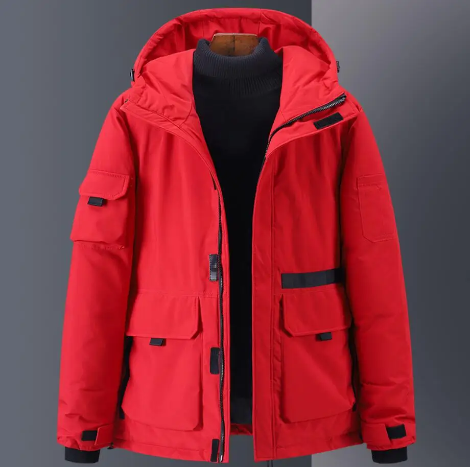 Men Winter Jacket New Fashion Blue Duck Down Jackets Men Hooded Down Jackets Warm Outwear Designer Black Coat Parkas Male