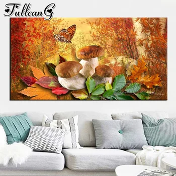 

FULLCANG Autumn mushroom scenery large diamond painting 5d diy full square round drill mosaic embroidery sale decoration FC2748