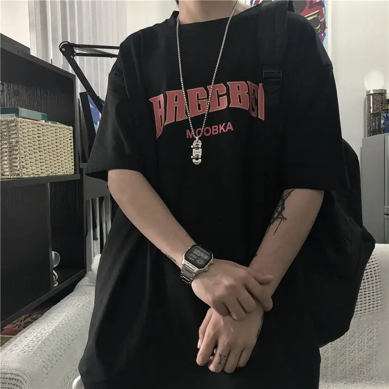 Harajuku Sleeve T Shirt Print Vintage T-shirt Streetwear Oversize tops clothes clothing shirt Summer Short Punk Gothic Tshirt