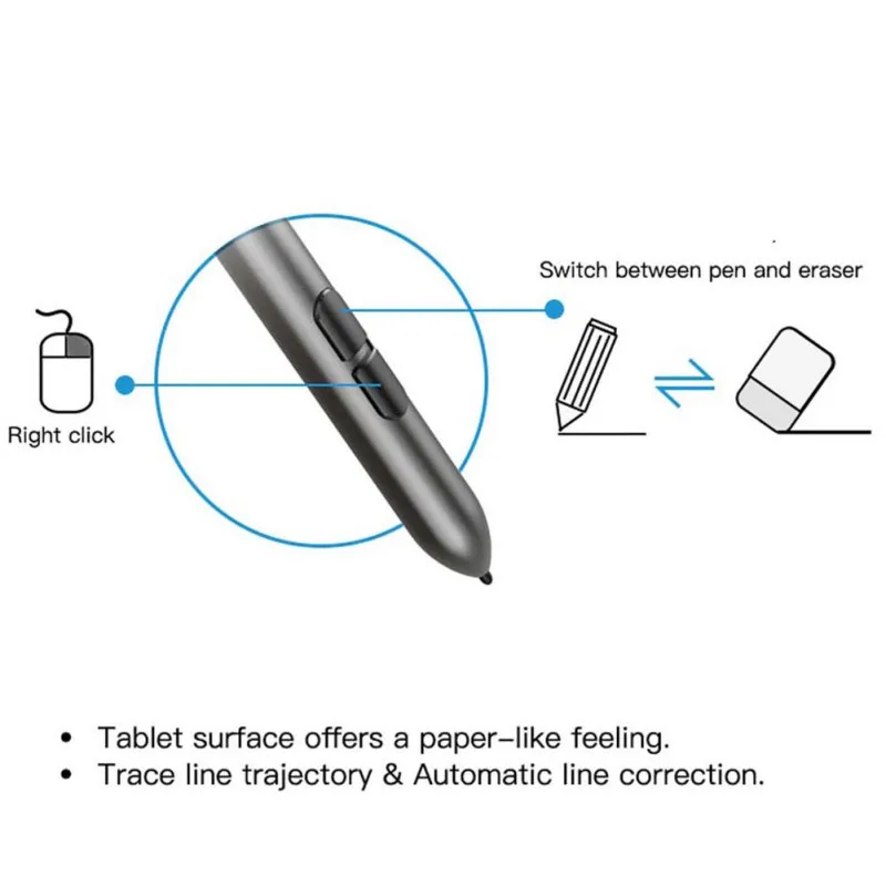 

Graphic Drawing Tablet 8192 Levels 10x6inch Active Area Digital Tablet Passive Pen