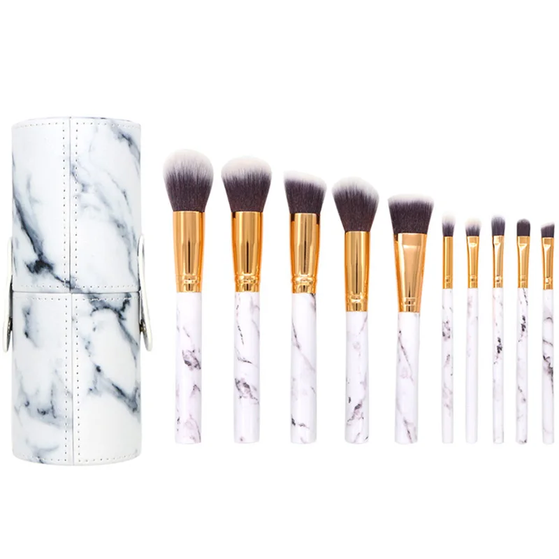 

Beauty Tools Makeup Brushes Set Blending Foundation Eyeliner Marbled Make up Brushes Professional Multifunction Fiber Brush