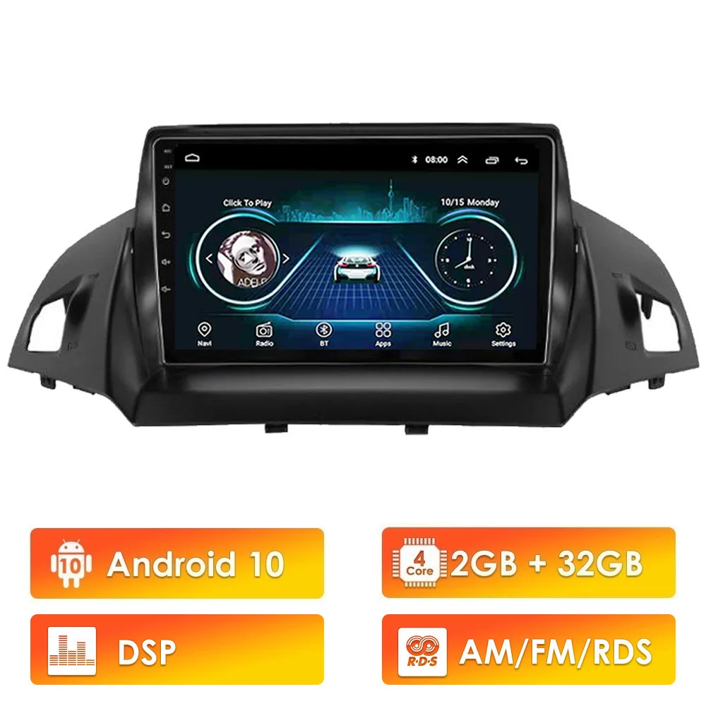 Автомобильный мультимедийный плеер 9 дюймов 2 din Android 10 RDS DSP Wi Fi GPS навигация для Ford